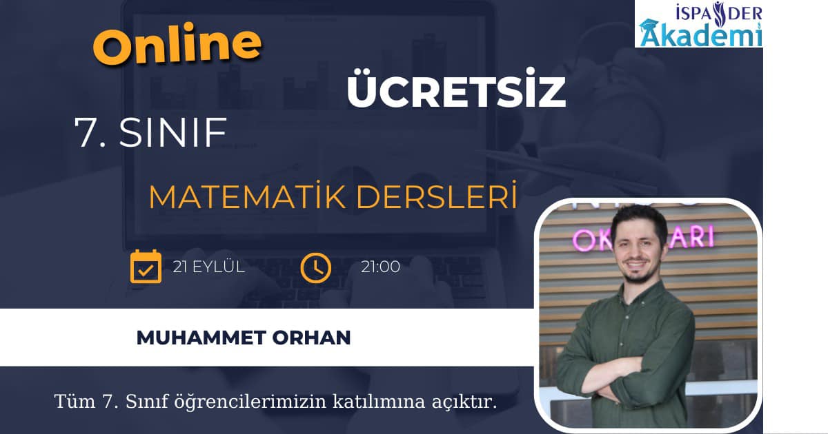 Online 7.Sınıf Matematik Derslerimiz Başlıyor!..